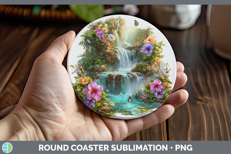 GorgeousBest Sellers 03 Rainbow Summer Round Coaster design.