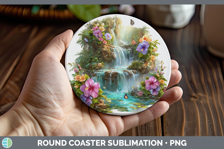 Best Sellers 03 Rainbow Summer Landscape Round Coaster Subli