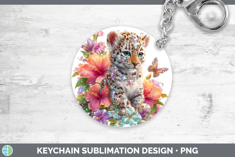 Best Sellers 03 Rainbow Summer Leopard Keychain Sublimation