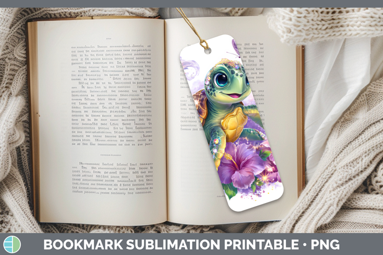 Best Sellers 03 Rainbow Summer Sea Turtle Bookmark Sublimati