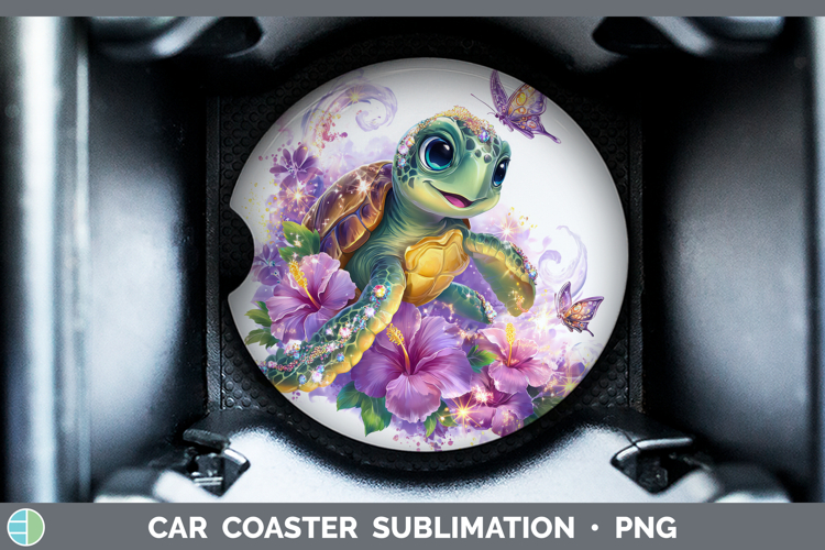 Best Sellers 03 Rainbow Summer Sea Turtle Car Coaster Sublim