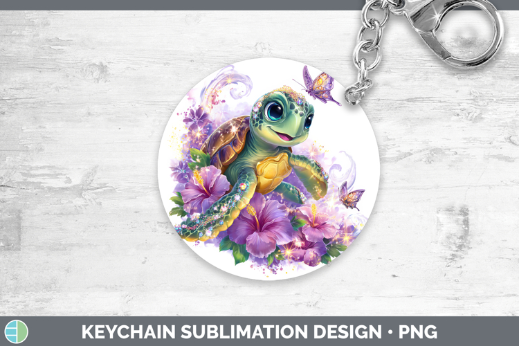 Best Sellers 03 Rainbow Summer Sea Turtle Keychain Sublimati