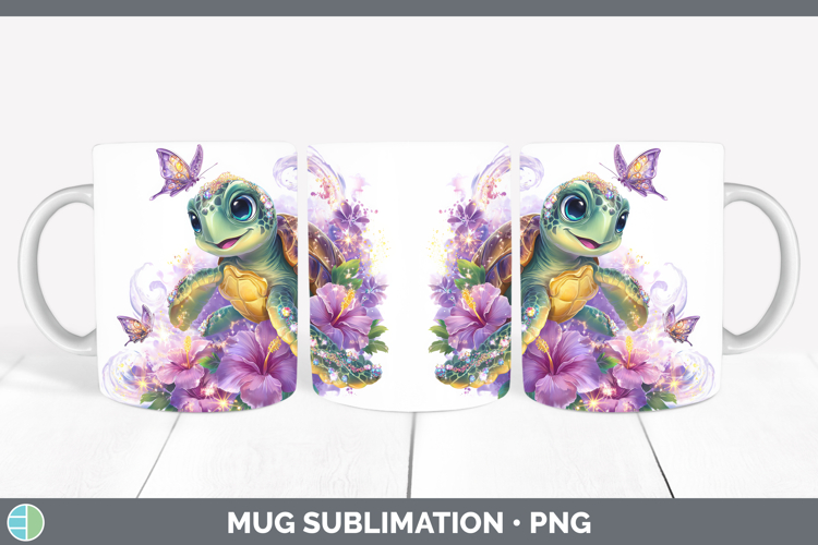 Best Sellers 03 Rainbow Summer Sea Turtle Mug Wrap Sublimati
