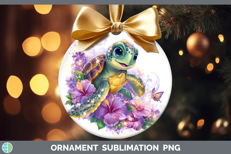 Best Sellers 03 Rainbow Summer Sea Turtle Ornament Sublimati