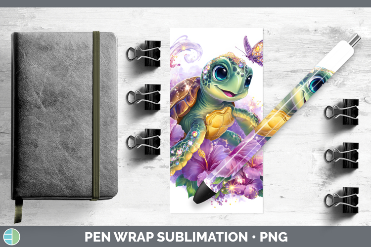 Best Sellers 03 Rainbow Summer Sea Turtle Pen Wrap Sublimati