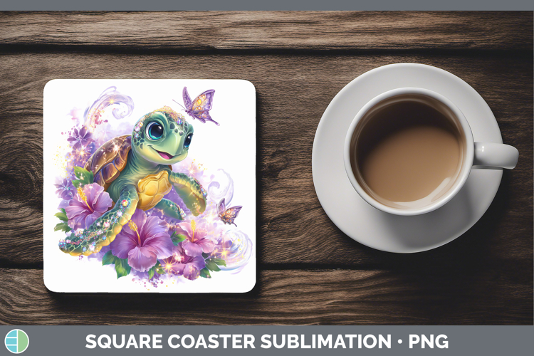 Best Sellers 03 Rainbow Summer Sea Turtle Square Coaster Sub