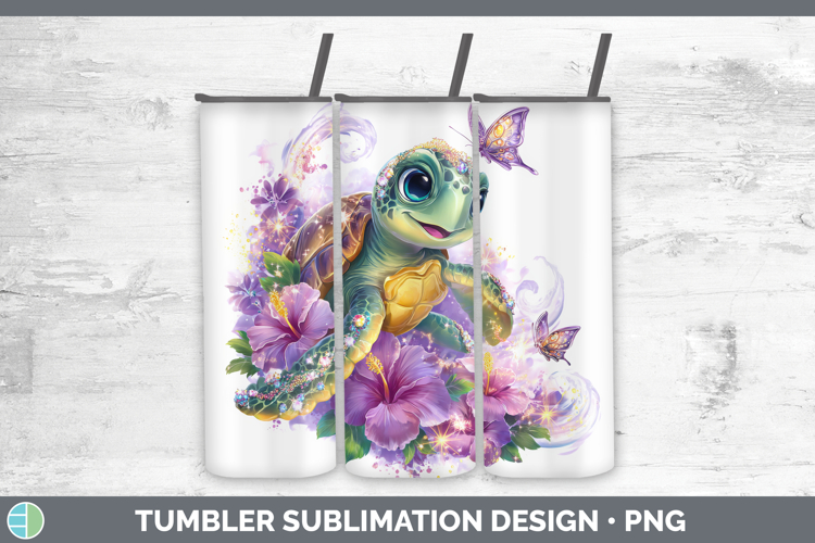 Best Sellers 03 Rainbow Summer Sea Turtle Tumbler Sublimatio