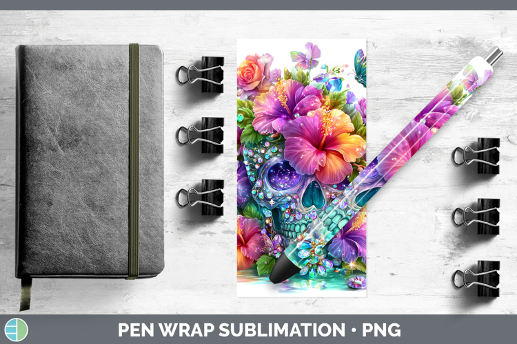 Best Sellers 03 Rainbow Summer Skull Pen Wrap Sublimation Pe