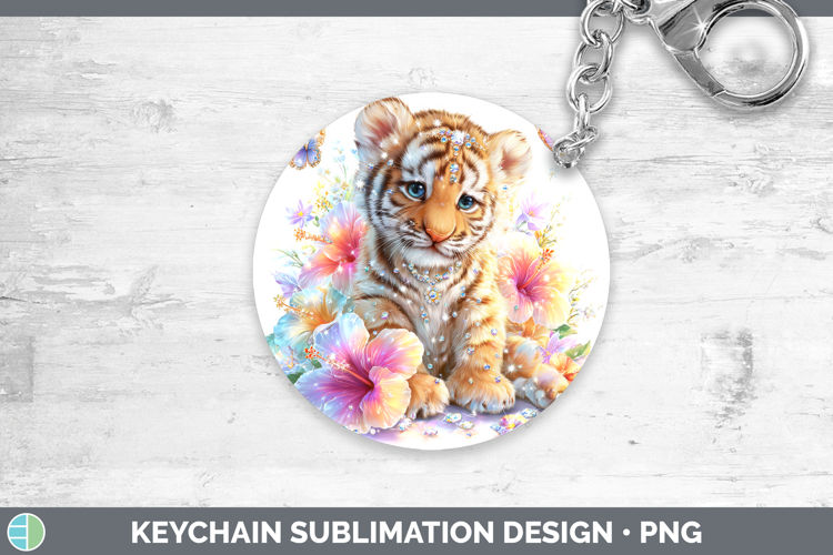 Best Sellers 03 Rainbow Summer Tiger Keychain Sublimation Ke