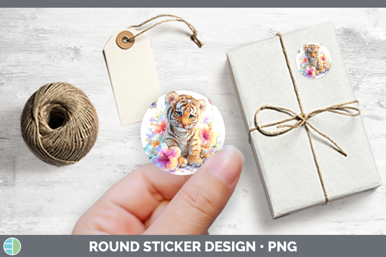 Best Sellers 03 Rainbow Summer Tiger Stickers | Round Labels