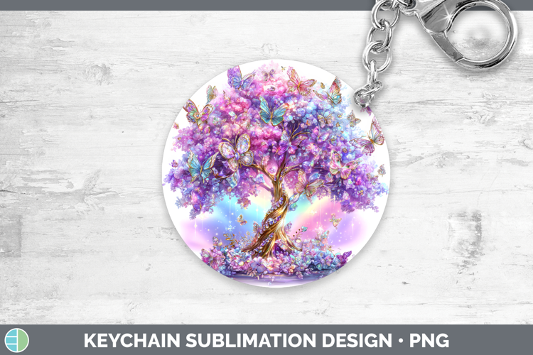Best Sellers 03 Rainbow Summer Tree of Life Keychain Sublima