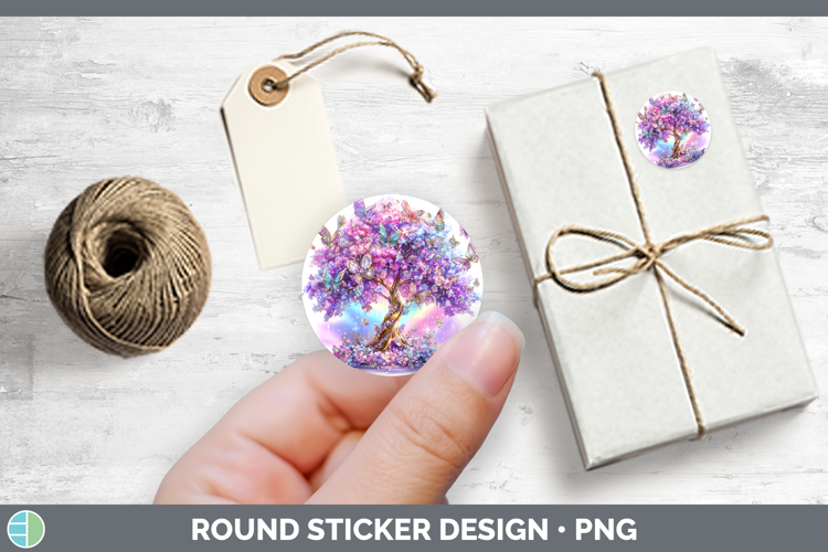 Best Sellers 03 Rainbow Summer Tree of Life Stickers | Round