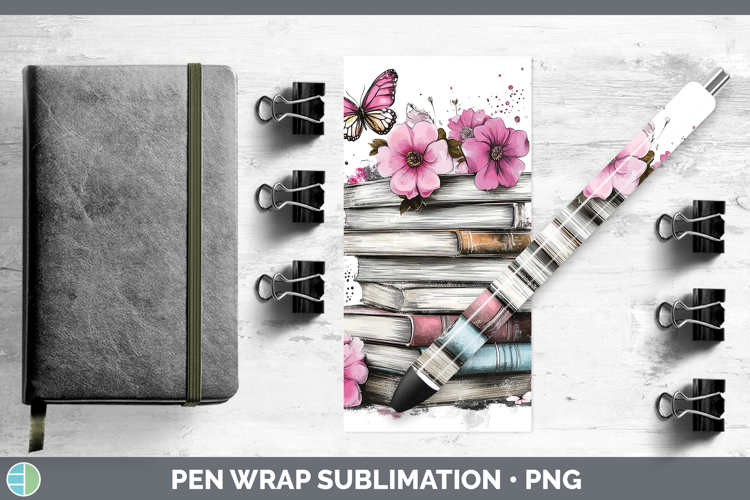 Best Sellers 04 Pink Drips Book Stack Pen Wrap Sublimation P