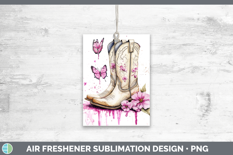Best Sellers 04 Pink Drips Cowboy Boots Air Freshener Sublim