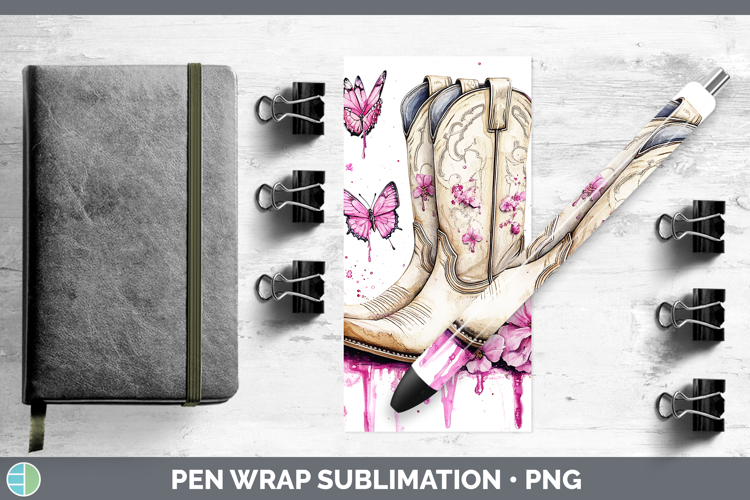 Best Sellers 04 Pink Drips Cowboy Boots Pen Wrap Sublimation