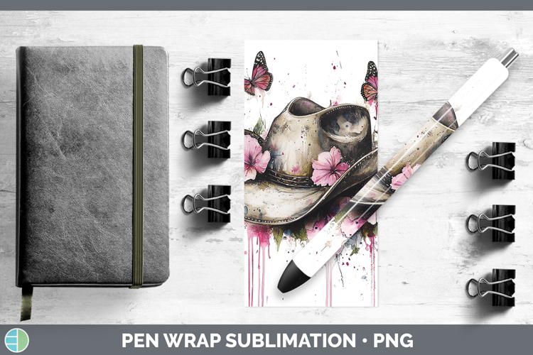 Best Sellers 04 Pink Drips Cowboy Hat Pen Wrap Sublimation P