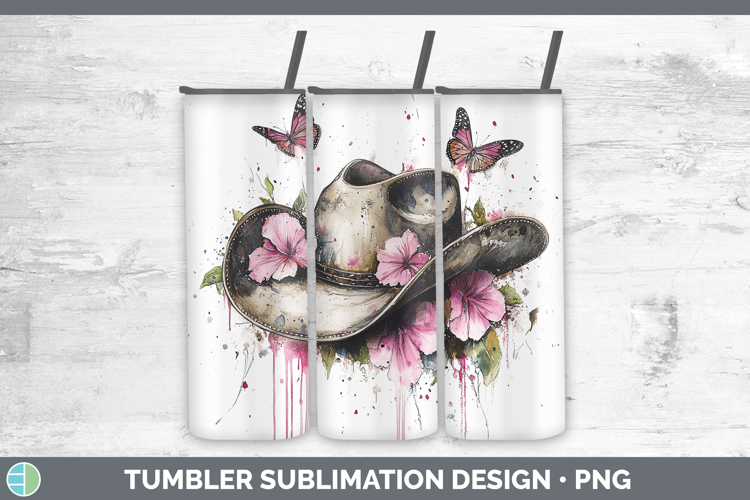 Best Sellers 04 Pink Drips Cowboy Hat Tumbler Sublimation 20