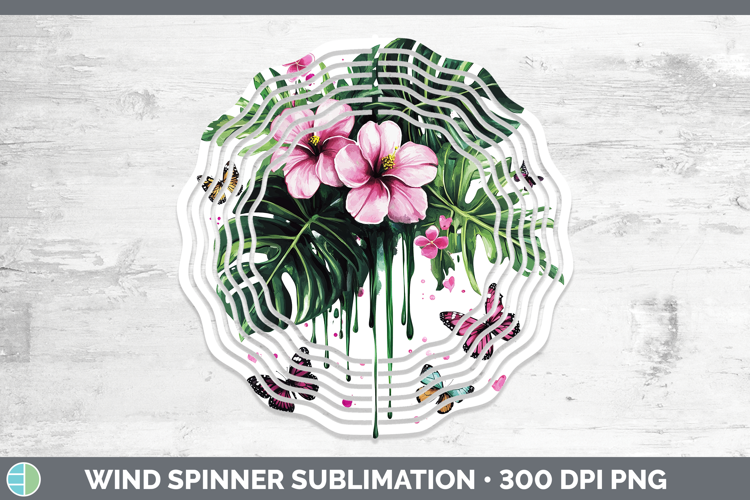 Best Sellers 04 Pink Drips Monstera Wind Spinner Sublimation