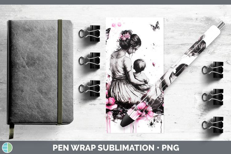 Best Sellers 04 Pink Drips Mother Child Pen Wrap Sublimation