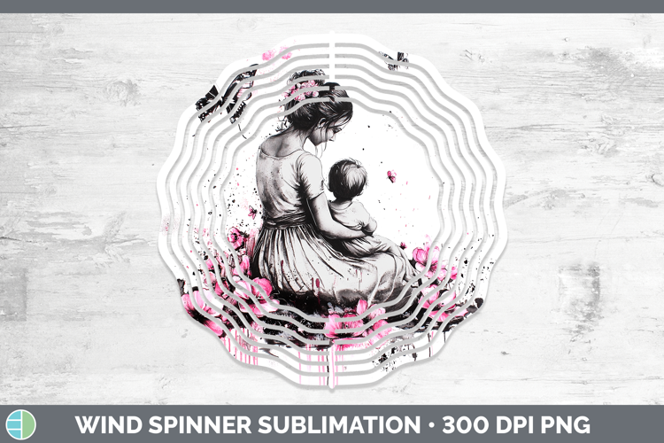 Best Sellers 04 Pink Drips Mother Child Wind Spinner Sublima