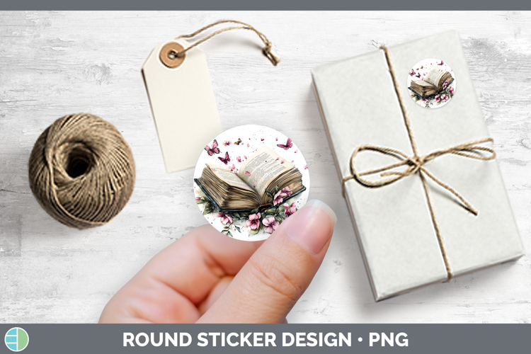 Best Sellers 04 Pink Drips Open Book Stickers | Round Labels
