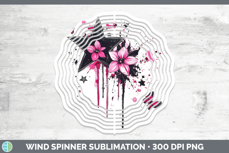 Best Sellers 04 Pink Drips Stars Wind Spinner Sublimation Sp
