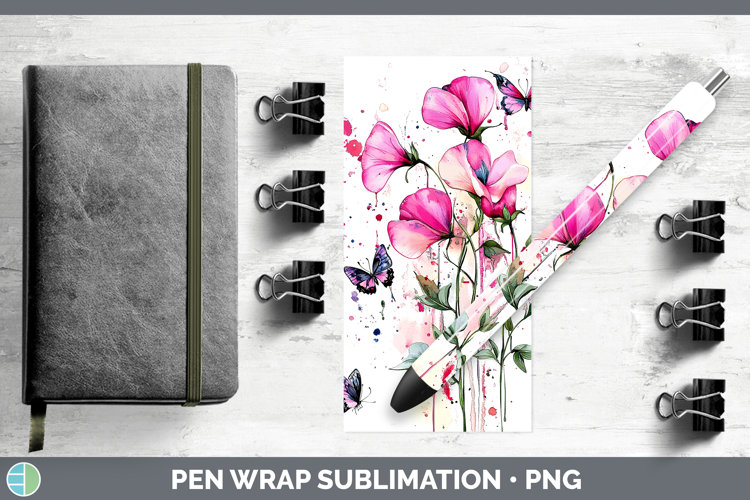 Best Sellers 04 Pink Drips Sweet Pea Pen Wrap Sublimation Pe
