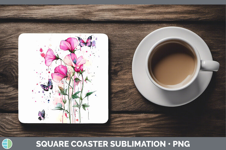 GorgeousBest Sellers 04 Pink Drips Square Coaster design.