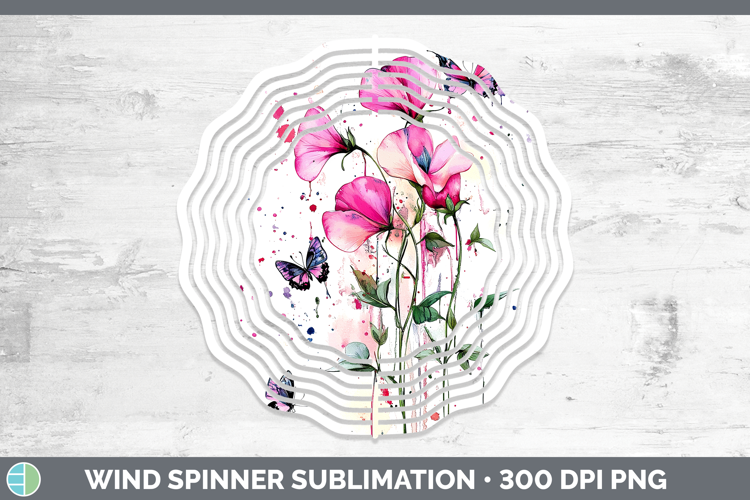 Best Sellers 04 Pink Drips Sweet Pea Wind Spinner Sublimatio