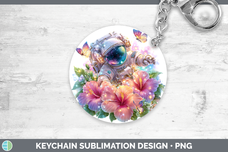 Best Sellers 04 Rainbow Summer Astronaut Keychain Sublimatio