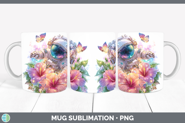 Best Sellers 04 Rainbow Summer Astronaut Mug Wrap Sublimatio