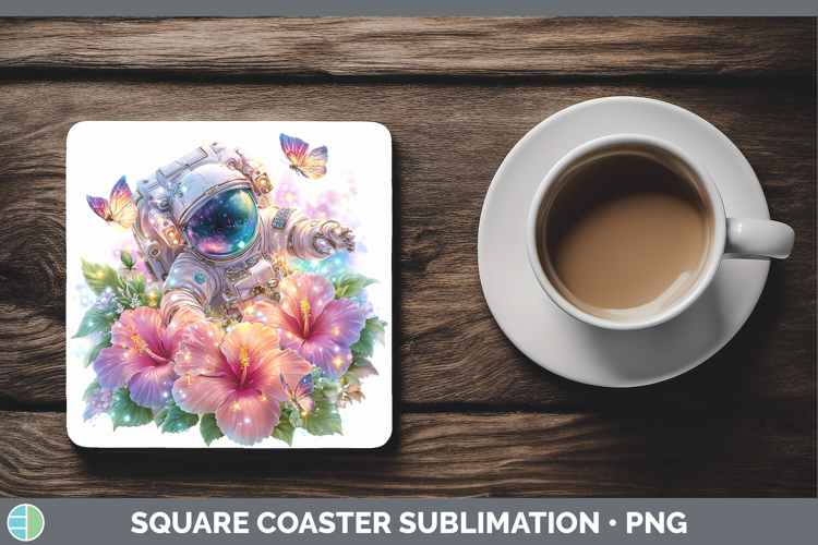 Best Sellers 04 Rainbow Summer Astronaut Square Coaster Subl