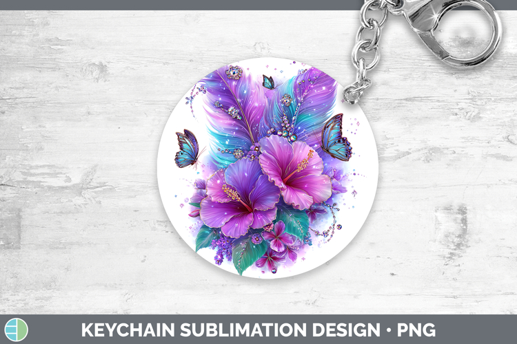 Best Sellers 04 Rainbow Summer Boho Feathers Keychain Sublim