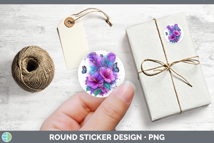 Best Sellers 04 Rainbow Summer Boho Feathers Stickers | Roun