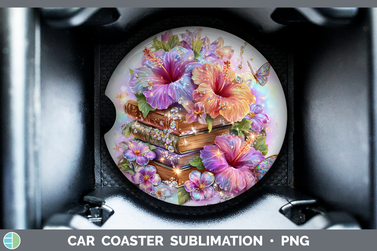 Best Sellers 04 Rainbow Summer Book Stack Car Coaster Sublim