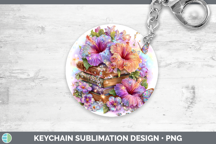 Best Sellers 04 Rainbow Summer Book Stack Keychain Sublimati