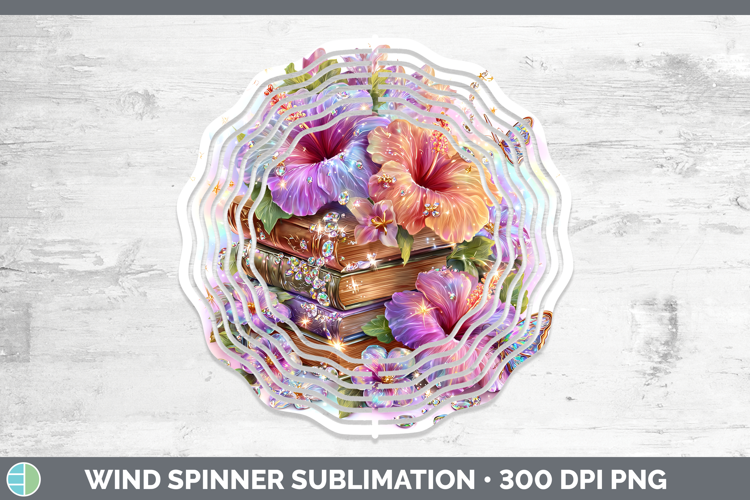 Best Sellers 04 Rainbow Summer Book Stack Wind Spinner Subli