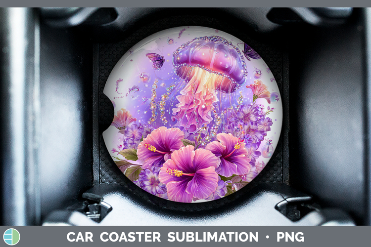 Best Sellers 04 Rainbow Summer Jelly Fish Car Coaster Sublim
