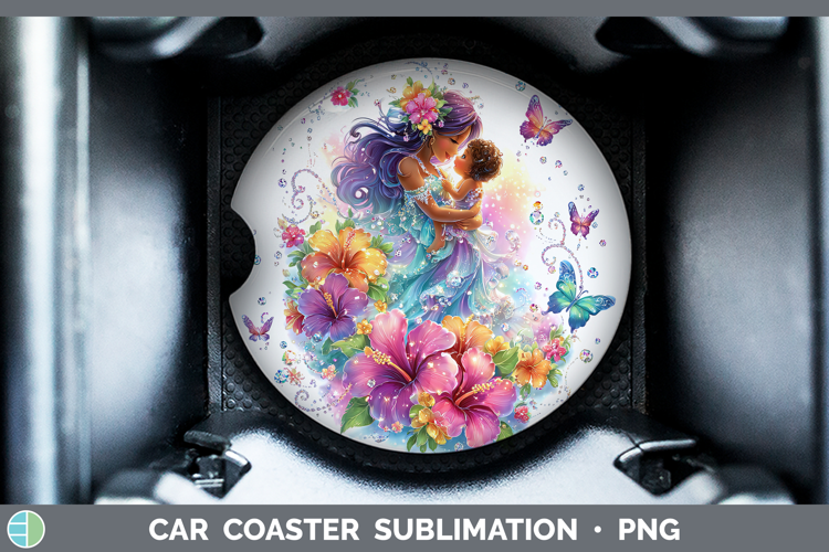 Best Sellers 04 Rainbow Summer Mother Child Car Coaster Subl