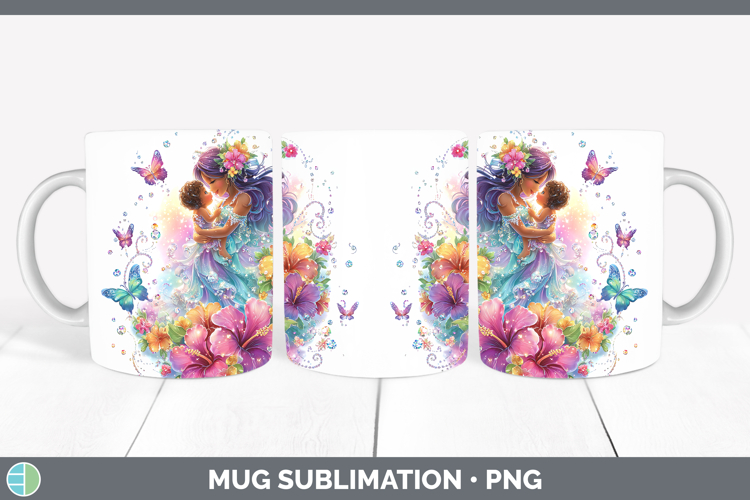 Best Sellers 04 Rainbow Summer Mother Child Mug Wrap Sublima