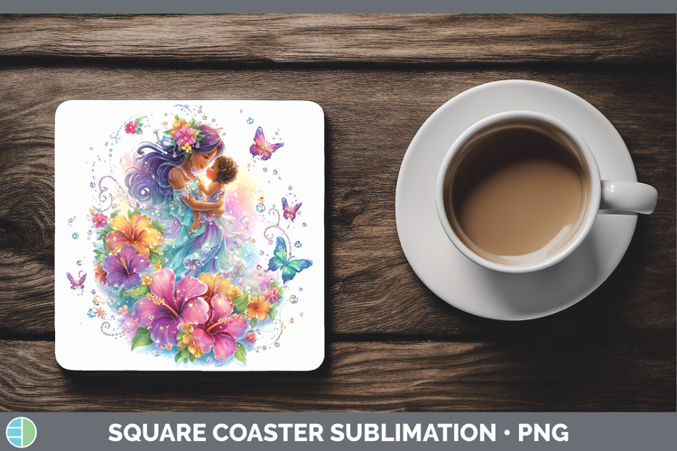 Best Sellers 04 Rainbow Summer Mother Child Square Coaster S