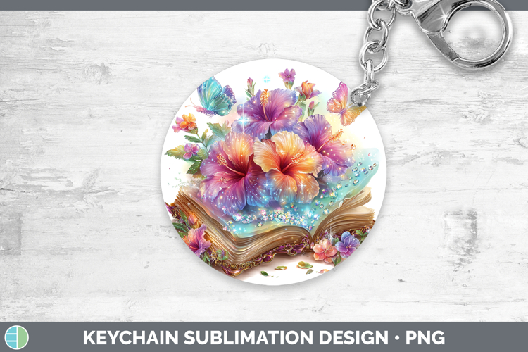 Best Sellers 04 Rainbow Summer Open Book Keychain Sublimatio