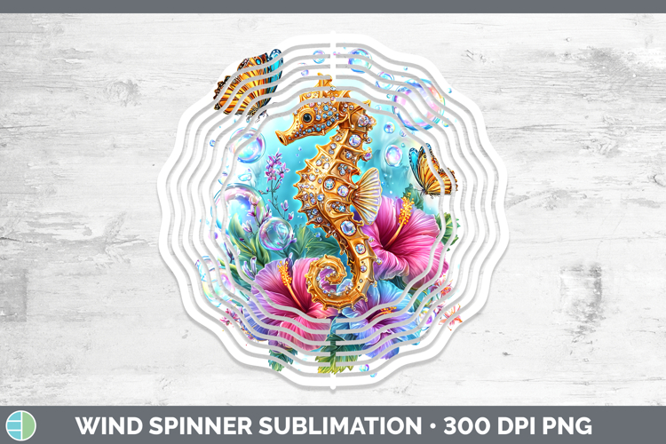 Best Sellers 04 Rainbow Summer Seahorse Wind Spinner Sublima