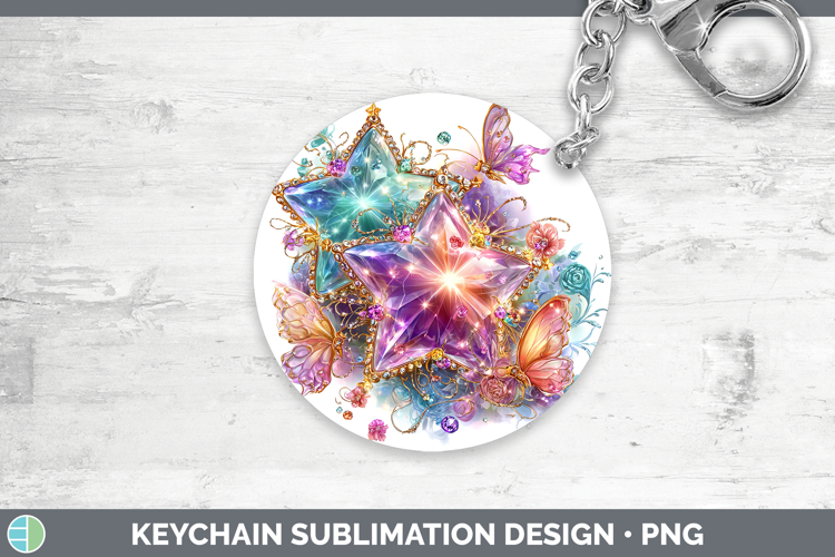 Best Sellers 04 Rainbow Summer Stars Keychain Sublimation Ke