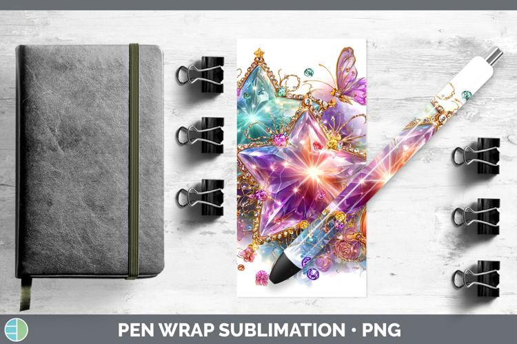 Best Sellers 04 Rainbow Summer Stars Pen Wrap Sublimation Pe