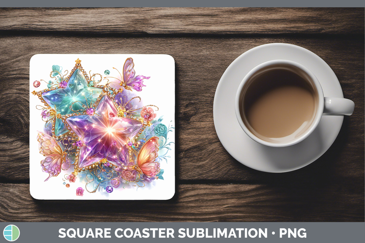 Best Sellers 04 Rainbow Summer Stars Square Coaster Sublimat