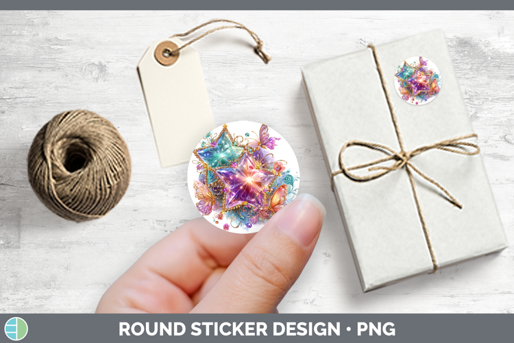 Best Sellers 04 Rainbow Summer Stars Stickers | Round Labels
