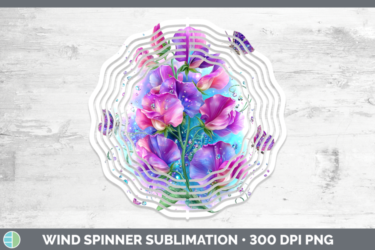 Best Sellers 04 Rainbow Summer Sweet Pea Wind Spinner Sublim
