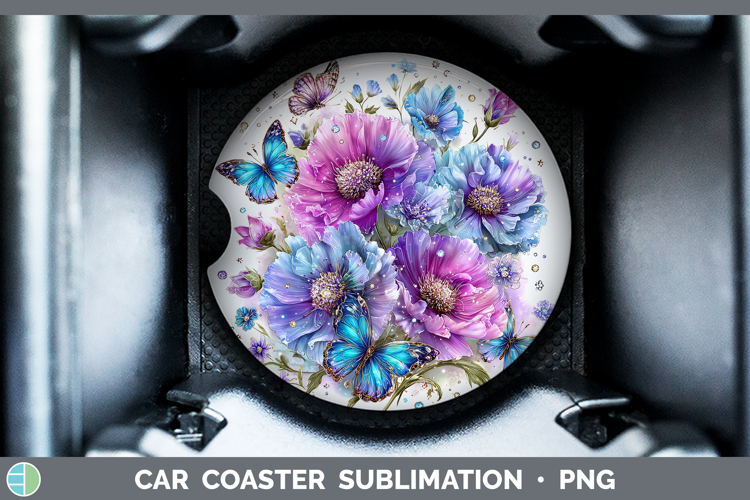Best Sellers 04 Rainbow Summer Wild Flowers Car Coaster Subl