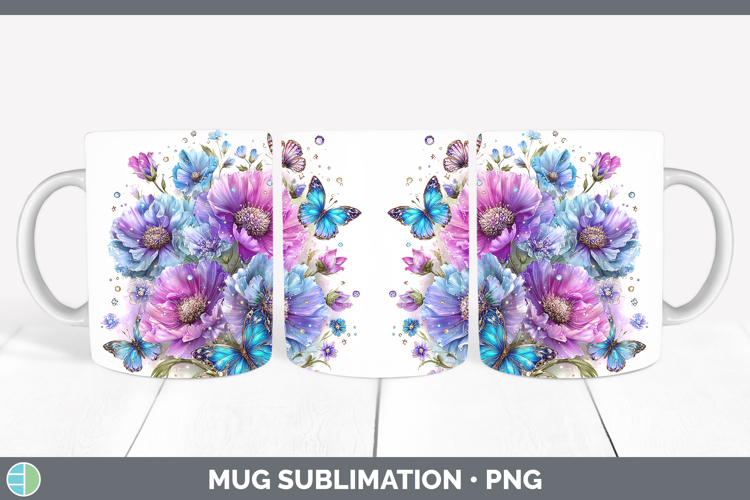 Best Sellers 04 Rainbow Summer Wild Flowers Mug Wrap Sublima